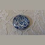 cabochão de vidro redondo 25mm flor 015 