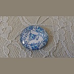 cabochão de vidro redondo 25mm flor 010 