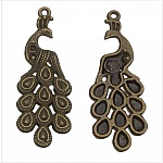 Pendente Peacock Charm em Bronze Metal-02 Peacock Pendant 