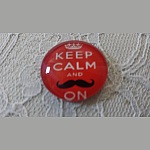 cabochão de vidro redondo 25mm bigode 043 