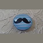 cabochão de vidro redondo 25mm bigode 036 