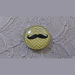 cabochão de vidro redondo 25mm bigode 033 