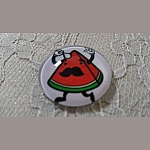 cabochão de vidro redondo 25mm bigode 030 