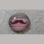 cabochão de vidro redondo 25mm bigode 027 