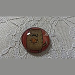 cabochão de vidro redondo 25mm bigode 009 