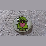 cabochão de vidro redondo 25mm bigode 007 