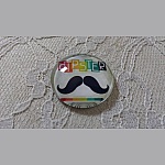 cabochão de vidro redondo 25mm bigode 003 