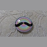 cabochão de vidro redondo 25mm bigode 001 