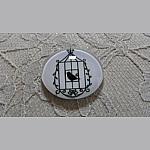 cabochão de vidro redondo 25mm aves 023 