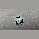 cabochão de vidro redondo 20mm aves 018 