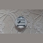 cabochão de vidro redondo 20mm aves 015 