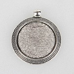 2 suportes de cabochão de prata de 25 mm, pingentes de cabochão 71AS
