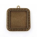 2 suportes de cabochão de bronze de 30 mm, pingentes de cabochão 44AB 