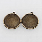 2 suportes de cabochão de bronze de 20 mm, pingentes de cabochão 41AB 