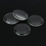 Cabochão redondo 58 mm em vidro transparente