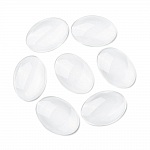 10 Cabochões ovais de 25 x 35 mm em vidro transparente rebarbado N°20