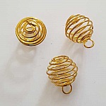 Gaiola de mola em espiral para pérolas 19 mm Ouro N°08