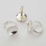 Suporte de anel ajustável com placa de 4 garras prateada N°01