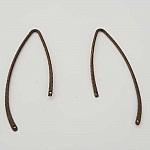 Barra metálica curvada 2 anéis prateados N°04 Bronze