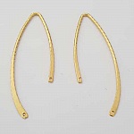 Barra de metal curvada Haste prateada 2 anéis N°04 Ouro