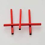 10 Tubes Carrés 40 mm Rouge