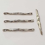 Breloque Barre 2 anneaux N°06 Argent Torsadé