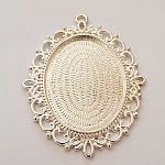 Support cabochon Ovale de 40 X 30 mm Argent N°01