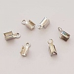 10 Embouts à coller Serres Cordons Argent Vieilli 4 x 3 mm N°01
