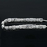 Perle triangle charms alphabet N°02 lettre V métal argenté 8x9 mm