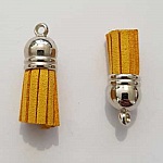 Pompon suédine uni 25 mm N°05 Jaune