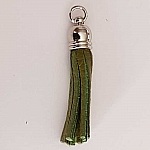 Pompon cuir uni 50 mm N°08 Vert