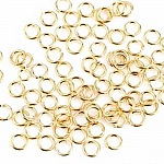 10 Anneaux de Jonction 04 mm Ouverts Plaqué Or N°02