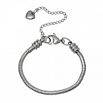 Bracelet Acier Inoxydable N°05-02 Argent Fermoir Mousqueton 21 cm