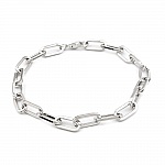 Bracelet maille ovale plaqué platine 22 cm N°02