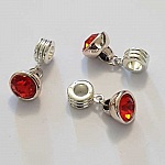Breloque Pendentif Strass Rouge N°1013-08