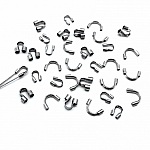 4 Fermoirs Forme Arc en 316 Acier Inoxydable Arc Argent Mat 5mm x 4mm