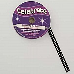 Ruban a pois gros grain noir et blanc de 6 mm au mètre