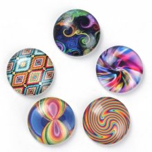Lote 20 cabochões de vidro redondos 25 mm 95108