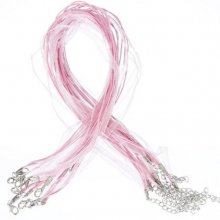 Colar com fita de organza N°03 e cordão encerado