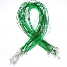 Colar com fita de organza N°09 e cordão encerado