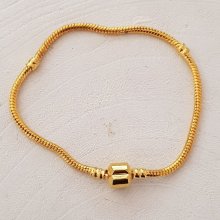 Pulseira de clipe europeu em ouro