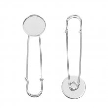 Suporte para alfinetes cabochão redondo 20 mm x 5 peças