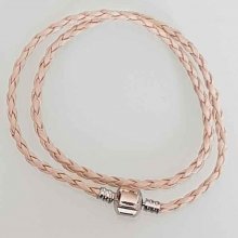 Pulseira europeia entrançada de 2 voltas Clip Uni 02 20cm