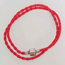 Pulseira europeia entrançada de 2 voltas Clip Uni 05 20cm
