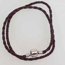 Pulseira europeia entrançada de 2 voltas Clip Uni 06 20cm