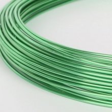 Fio de alumínio de 1 mm verde claro em rolo de 10 metros.