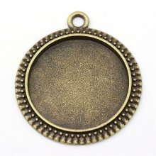 Porta-cabochões em bronze de 20 x 20 mm, pingentes de cabochão 34AB