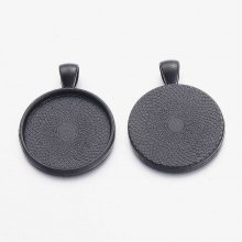 Suporte para cabochão preto de 20 x 25 mm, pingentes de cabochão 16NR