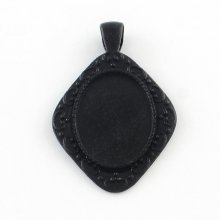 10 Porta-cabochões 25 X 18 mm Preto, pingentes de cabochão 304-20