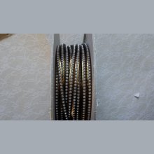 Espelho de bronze em couro 06 mm Strass Swarovski por 20 cm